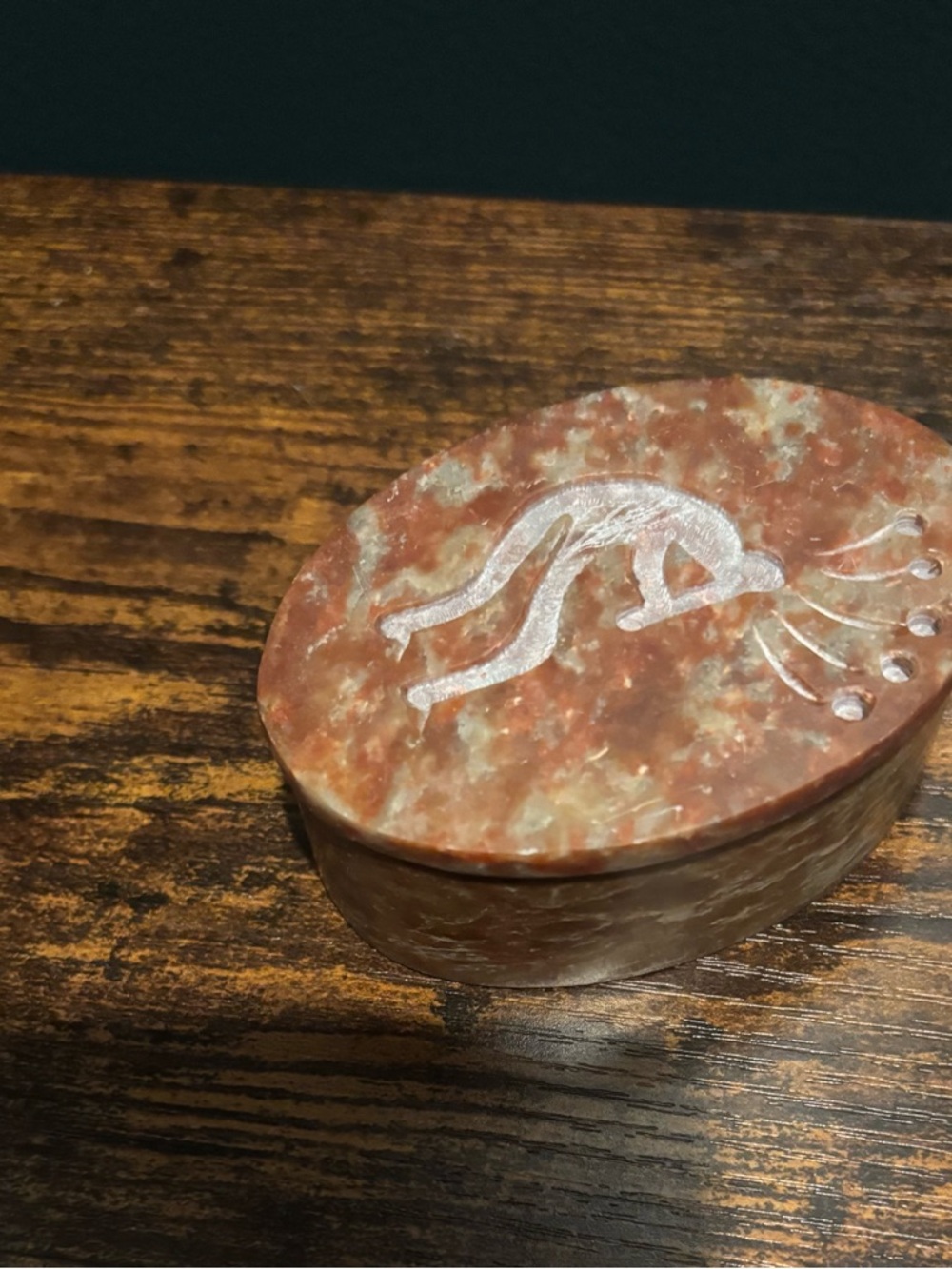 Kokopelli Soapstone Small Trinket Box